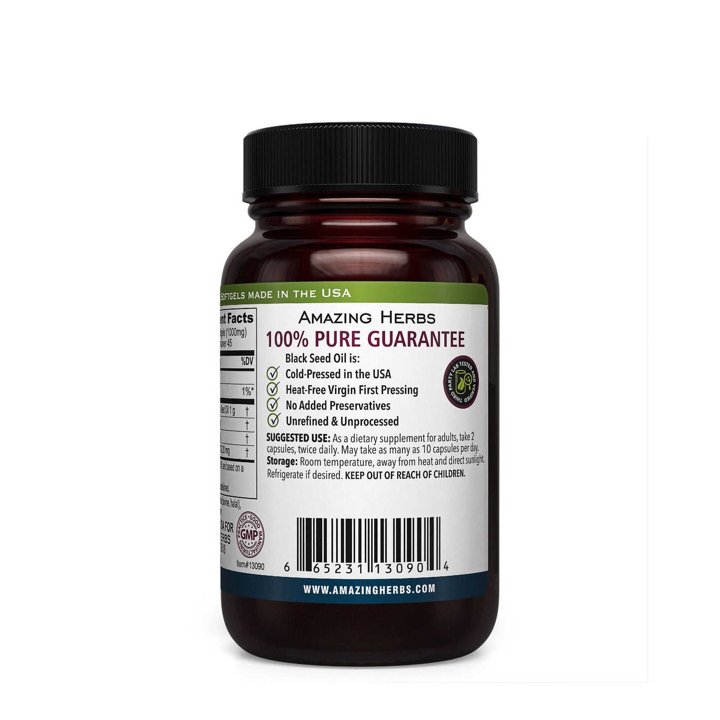 Black Seed™ 100% Pure Cold-Pressed Black Cumin Seed Oil - 90 Capsules (45 Servings)